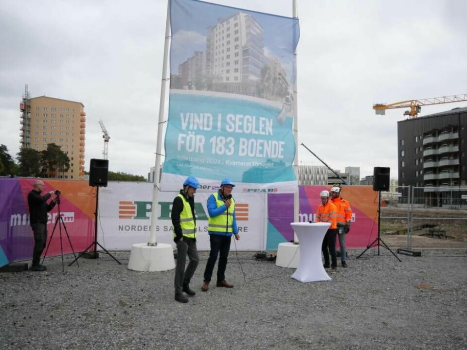 Start på byggnation av kvarteret Förseglet och 183 nya hyresrätter i Västerås. Foto: Therese Pettersson
