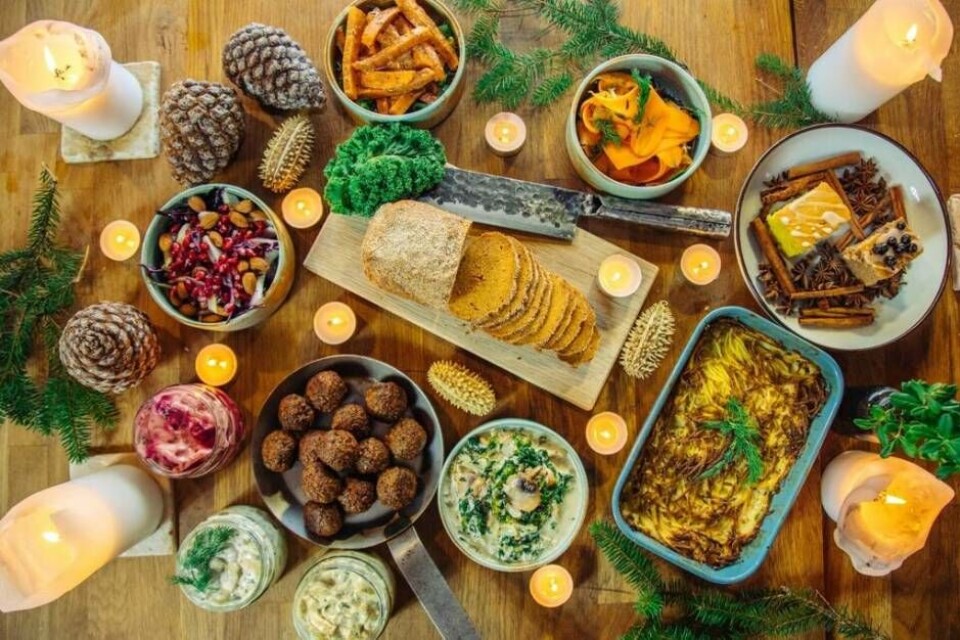 Ett smakprov på Veggokökets julmat. Foto: Privat Ett smakprov på Veggokökets julmat. Foto: Privat