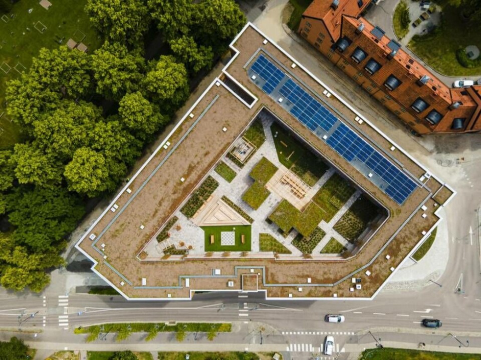 Bilden visar solceller på nybyggda Högne Foto: Pressfoto Bilden visar solceller på nybyggda Högne Foto: Pressfoto