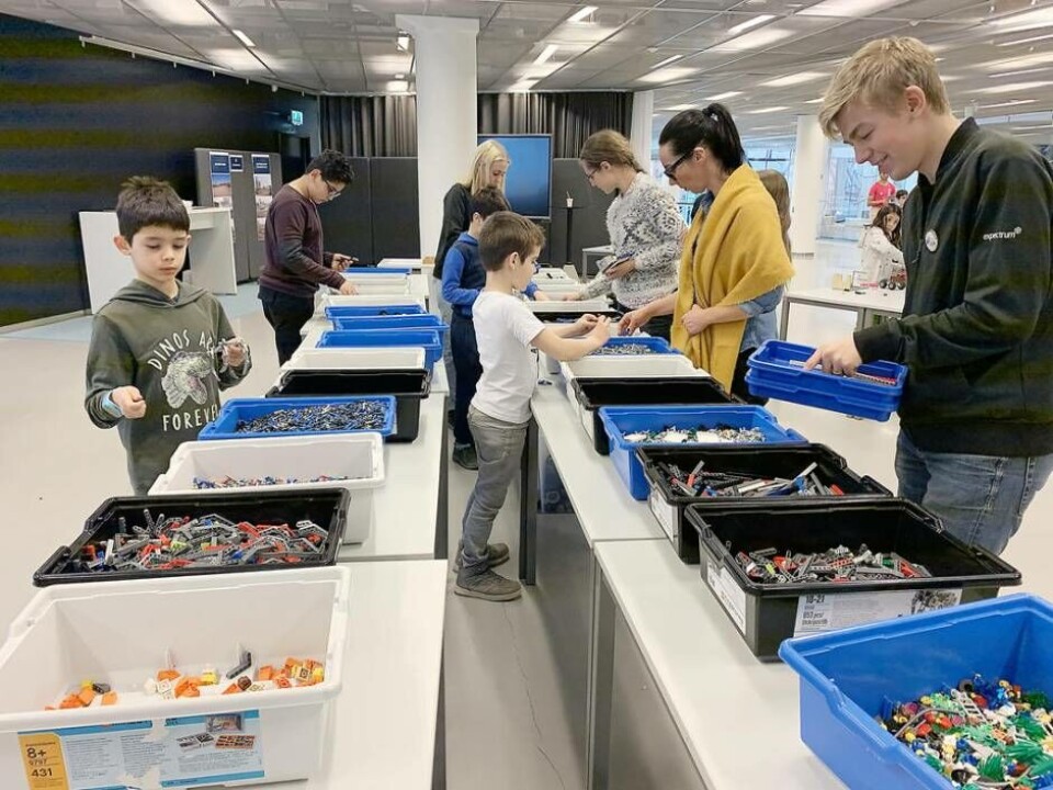 Stort intresse. Många barn har byggt Lego på Expectrum under sportlovsveckan.