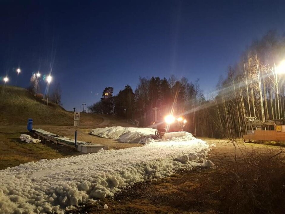 Snart massa snö i Vedbobacken. Foto: Vedbobacken