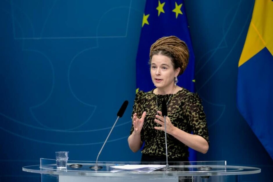 Kultur- och demokratiminister Amanda Lind medverkar vid dagens pressträff. Foto: Magnus Liljegren/Regeringskansliet Kultur- och demokratiminister Amanda Lind medverkar vid dagens pressträff. Foto: Magnus Liljegren/Regeringskansliet