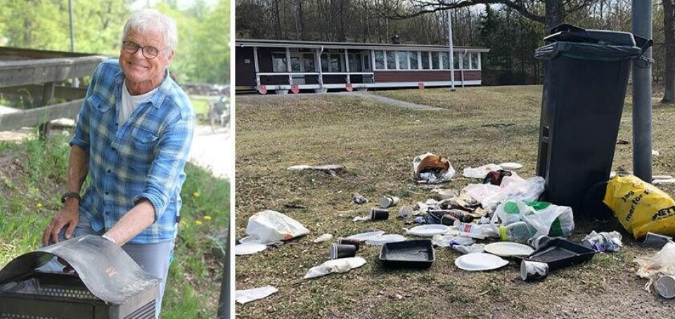 Lennart Klaar och Vänliga Västerås vill få fler frivilliga att plocka skräp. Foto: Jonas Edberg / Läsarbild