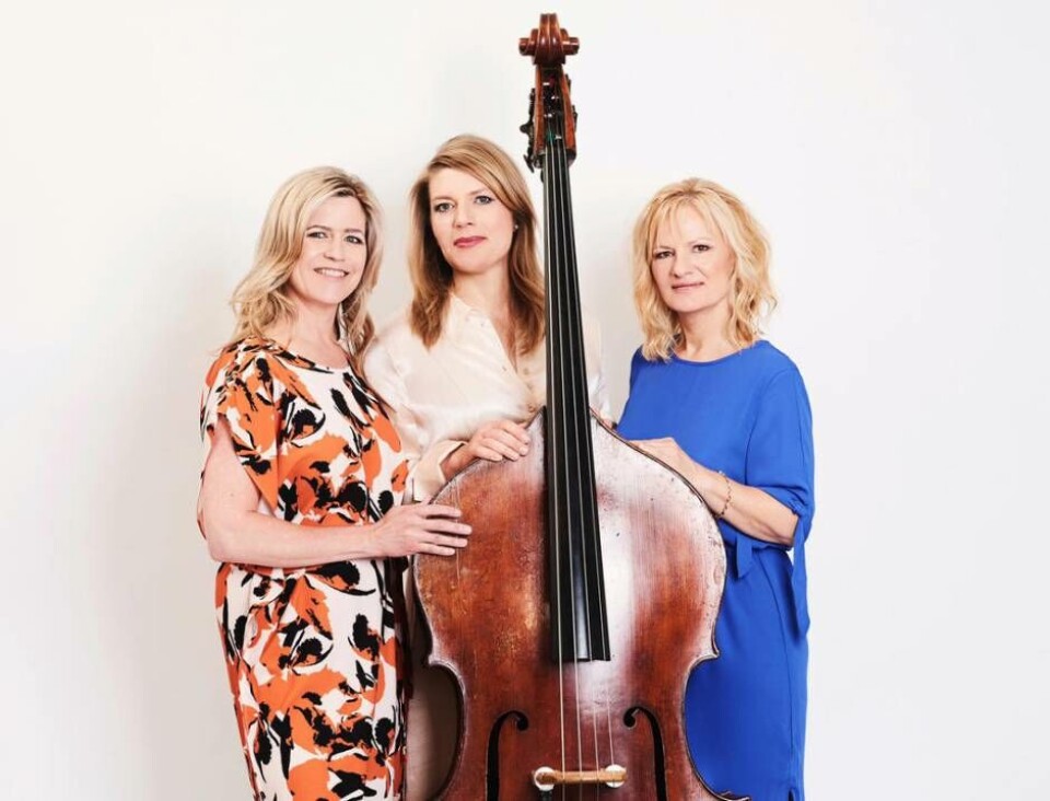 Tisdag 18 oktober – Blonde Bass. Danska trion spelar på varsin kontrabas och sjunger trestämmigt. Foto: Foto: Sofie Barfoed Tisdag 18 oktober – Blonde Bass. Danska trion spelar på varsin kontrabas och sjunger trestämmigt. Foto: Foto: Sofie Barfoed