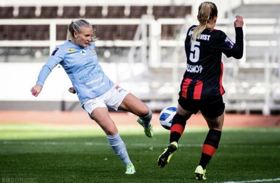 Cassandra Korhonen har haft en lyckad säsong i Åland United och finska ligan. Nu lämnar hon klubben och hoppas hitta en annan klubbadress ute i fotbolls-Europa. Foto: Privat
