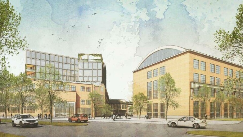 En illustration på hur 'entretorget' till Kopparlunden kan komma att se ut. Foto: Archus och Sweco Architects