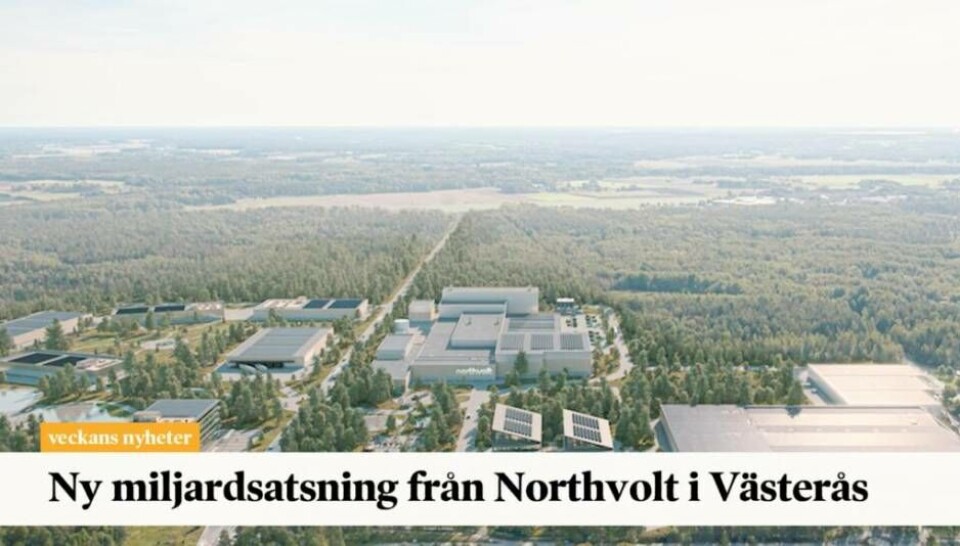 Batterifabriken Northvolt gör ytterligare satsningar i Västerås. Foto: Northvolt