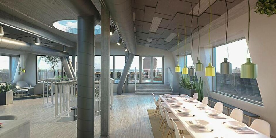 Ny våning. Högst upp på Melkerhuset får Acando sitt nya konferensrum med utgång till en takterrass. Idag är ytan till för teknik och ventilation, och rummet har enbart tjocka betongväggar.