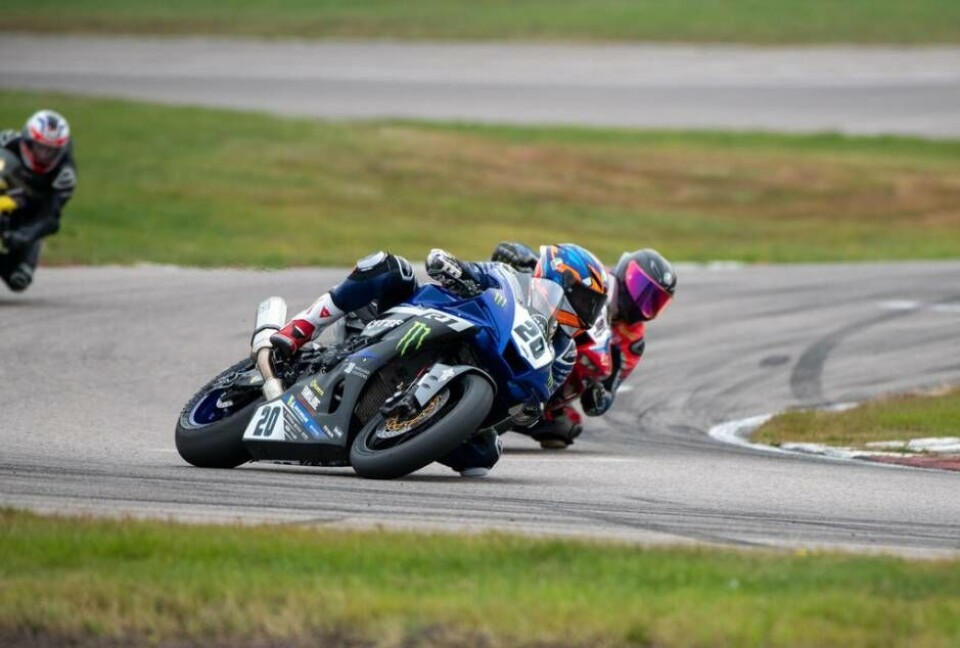 SM-etta. Joel Marklund under finalhelgen på Anderstorp där han lyckades bärga sitt första SM-guld i karriären efter att ha tagit hem den tyngsta klassen Superbike. Foto: Yamaha Team Scandinavia
