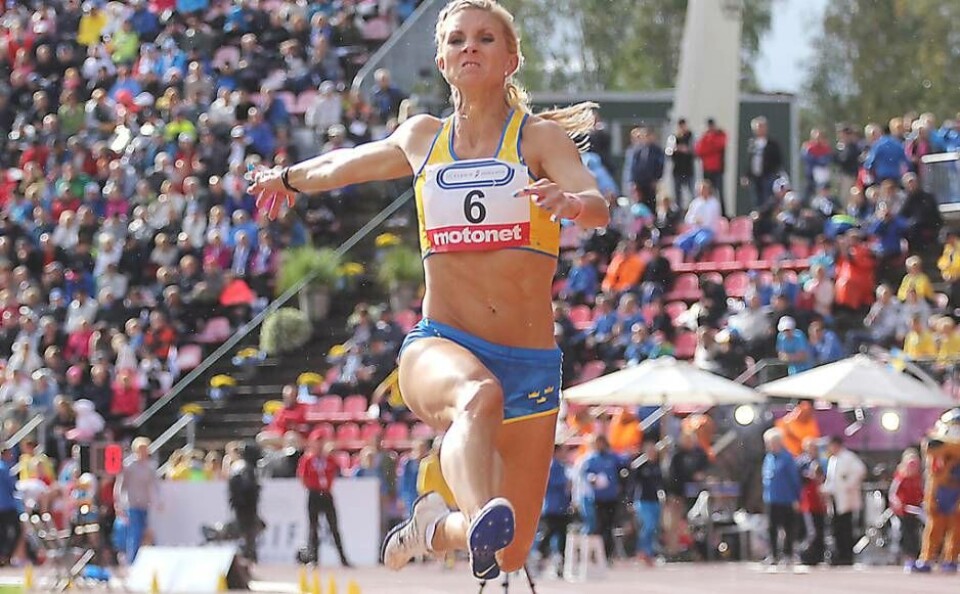 Västerås Friidrotts Malin Marmbrandt nådde inte ända fram till SM-pallen i helgen i Gävle. Foto: Jonas Bergkvist