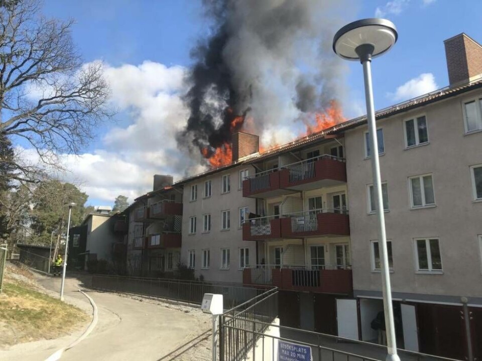 Brand i lägenhet på Skallberget Foto: Jonas Edberg×1 / 2Visa bildtextBild 1 av 2