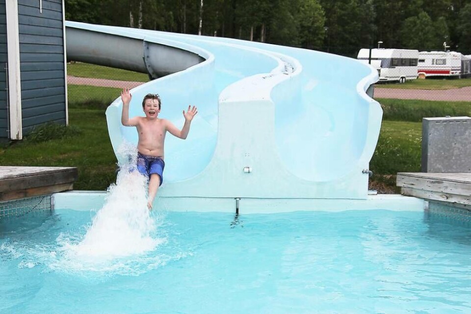 En av höjdpunkterna på Skantzö är de fartfyllda vattenrutschbanorna. Foto: Jonas Edberg