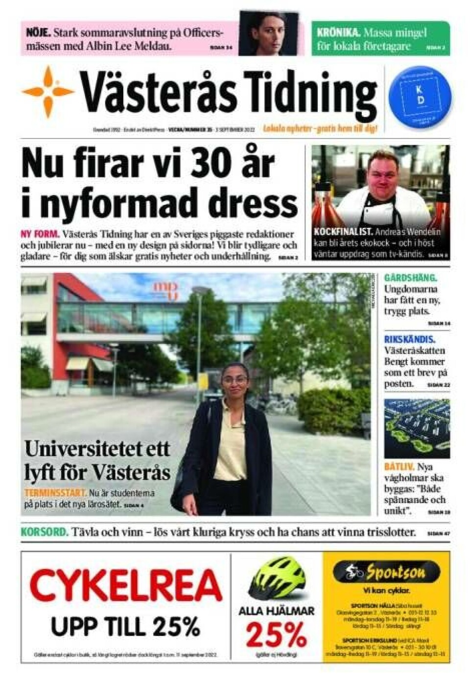 Nu firar Västerås Tidning 30 år – med nyformad dress