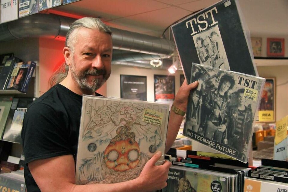 Kenth Eriksson på Skivbörsen ser fram emot Record store day. ”Det är en fantastisk stämning och atmosfär”. Foto: Sanna Manske