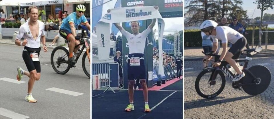 Västeråsaren Joakim Frisk har kvalat in till Ironman-VM på Hawaii. Detta efter att ha segrat i tävlingen i Polen i söndags på ett överlägset sätt efter en mycket stark avslutning på löpningen. Foto: Privat