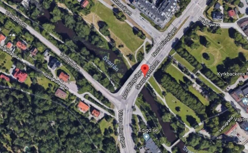 Här hittades den medvetslöse personen. Foto: Google