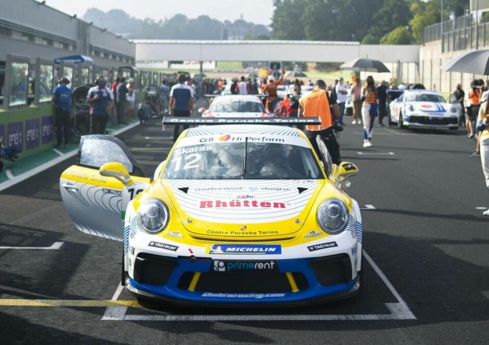 Emil Skärås hamnade långt fram i startledet efter ett lyckat kval – bara två tiondelar från pole position – i Vallelunga men fick sedan nöja sig med en fjärdeplats efter en offensiv strategi. Foto: Pressbild