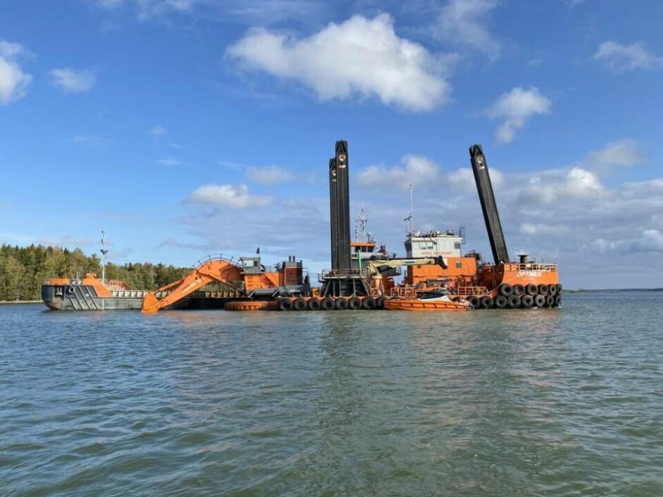 Muddringsarbete. Foto: Max Bjurström / Sjöfartsverket