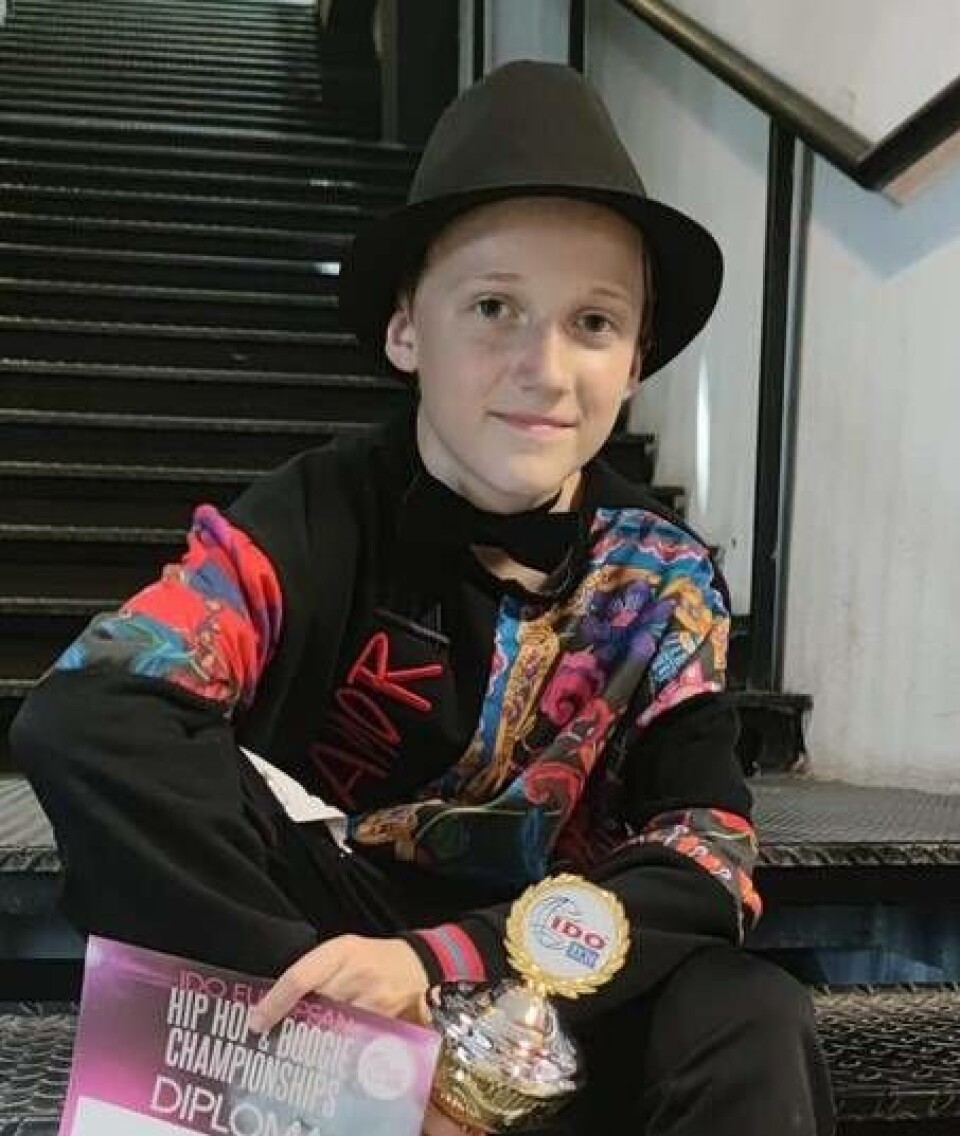Casper Mollerup vann guld och blev därmed Europamästare i Hiphop solo barn. Foto: Privat
