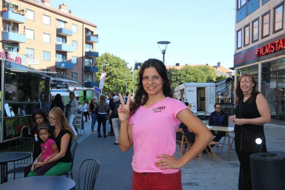 Ingrid Wisell är grundare och ordförande i Vegfest. Hon är även aktuell med en ny barnbok med veganskt tema. Foto: Daniel Linderberg