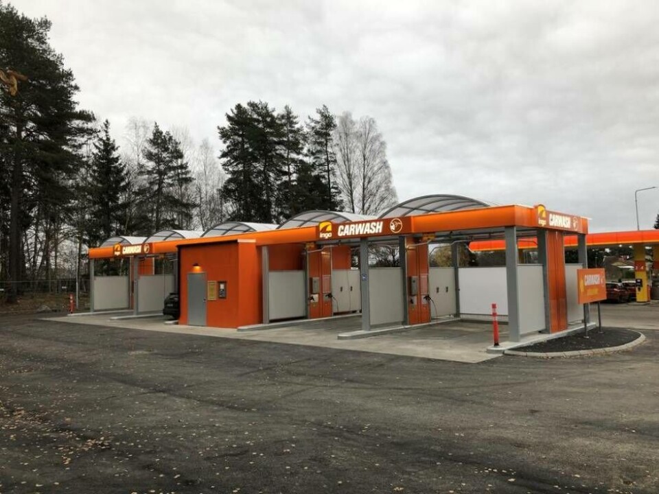 Ingos första biltvätt i Sverige öppnade under måndagen vid bolagets bensinstation vid Österleden i Västerås. Foto: Ingo