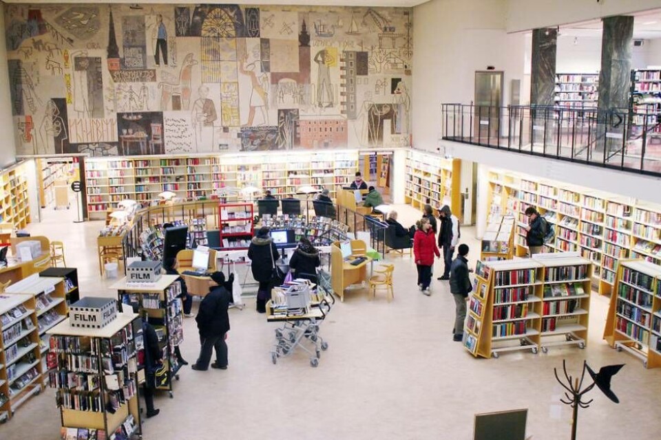 Bok-stavligt stängt. Biblioteket stänger när de byter bibliotekssystem. Foto: Västerås Tidning