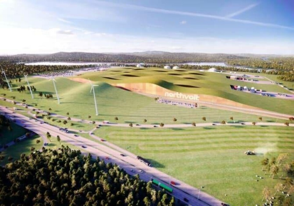 Batterifabrik. Northvolts skisser på en batterifabrik. Foto: NORTHVOLT