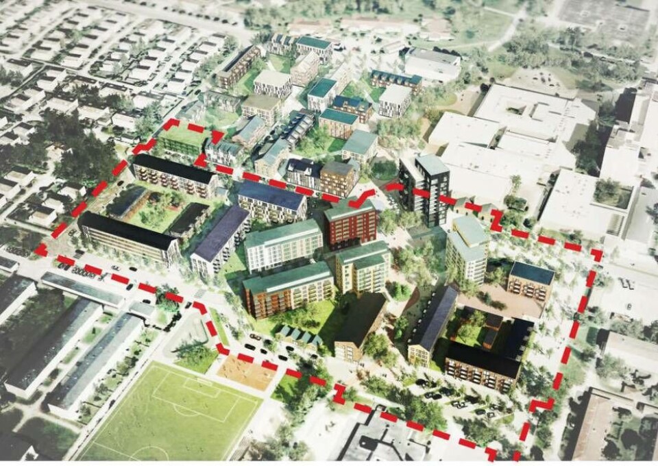 En skiss som visar hur Bäckby centrum kan se ut i framtiden. Foto: FOJAB arkitekter×1 / 2Visa bildtextBild 1 av 2