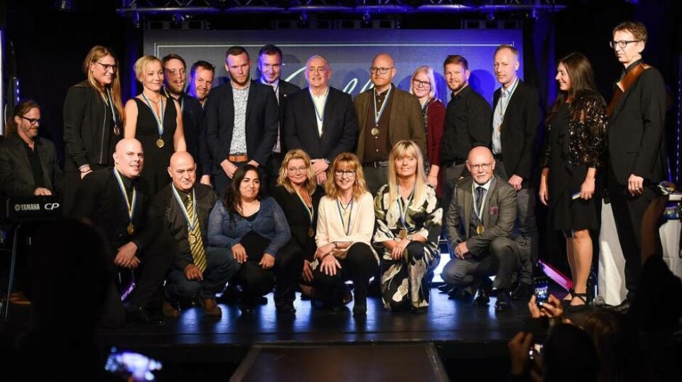 Nominerade. Här alla företagarna som var nominerade vid den stora näringslivsgalan Guldyran i Hallstahammar. Foto: Foto: Caroline Odd, ODDphoto