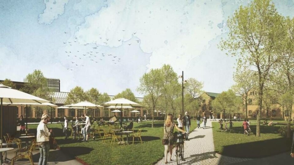 SÅ KAN DET BLI. Kulturparken – en ny park som föreslås utanför Culturen. Foto: Illustration: Archus och Sweco Architects