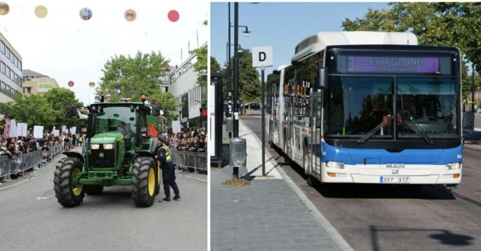 Studentkortegen påverkar den centrala busstrafiken på torsdag. Foto: Västerås Tidning