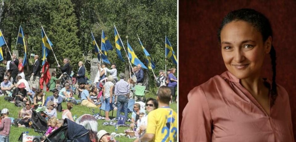 Maria Sendow är en av två konferencierer under nationaldagsfirandet på Djäkneberget. Foto: Pressbild