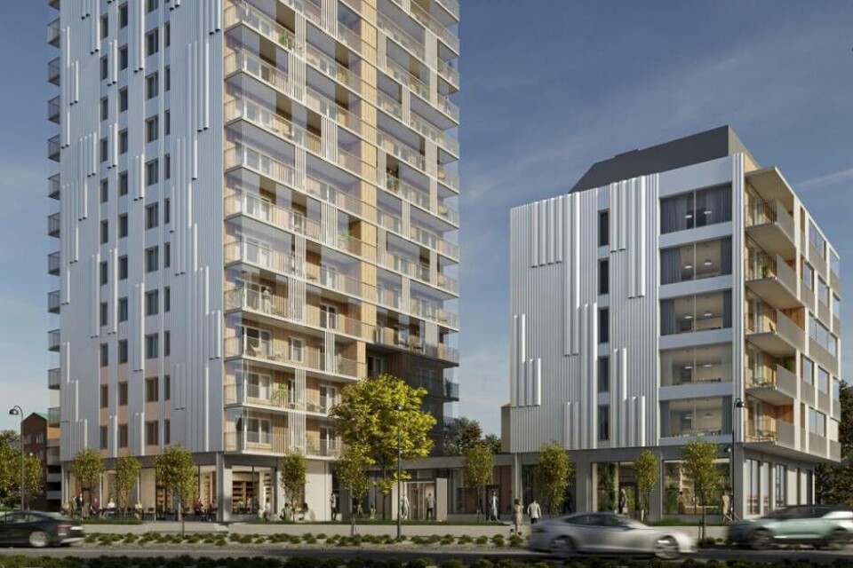 I kvarteret Hulte kommer det att byggas 90 lägenheter i två hus som binds samman av ett entréplan.