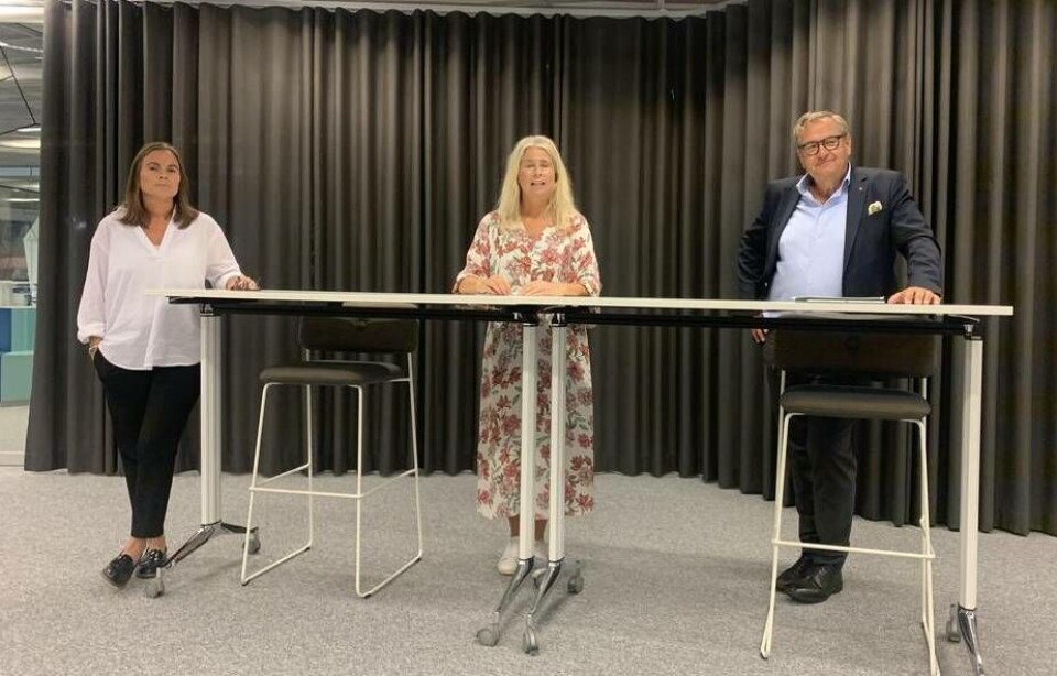 Ann-Sophie Sund från Västerås marknad & näringsliv, Anna Holmström från Handelskammaren och Billy Bergåker från Almi ingår i Guldstänks arrangörsgrupp och informerade om årets Guldstänk vid en pressträff på fredagen. Foto: Jonas Edberg