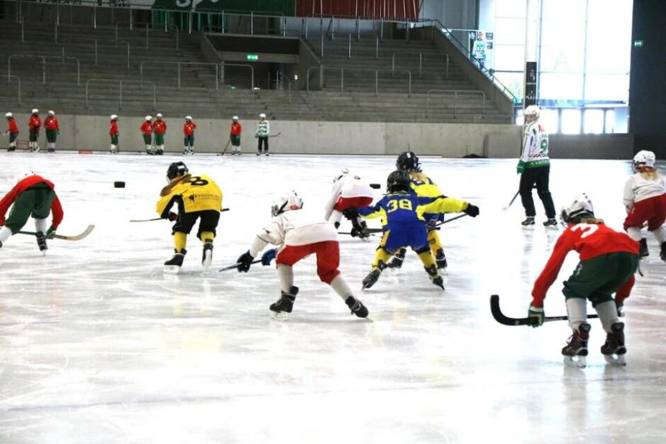 VSK-damernas Lovisa Odén visade hur det skulle gå till. Foto: Helena Andersson