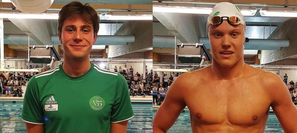 Gustaf Dahlman och Lukas Steiner lyckades simma hem medaljer under SM-veckan i Landskrona. Foto: VSS