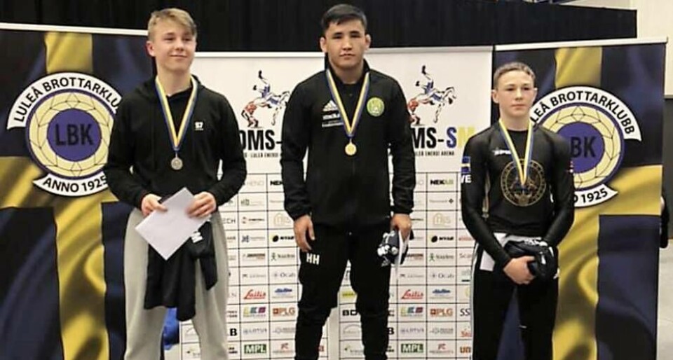 Hadi Husseini högst upp på USM-pallen. Foto: Privat