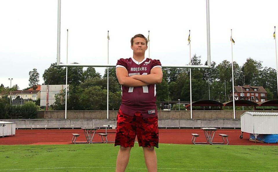 Blir amerikanare. Västerås Roedeers U17-spelare Jesper Sandström har tränat med seniorlaget under våren för att komma så väl förberedd som möjligt till studierna och spelandet i Brook Hill high school i Texas. Foto: Jonas Bergkvist