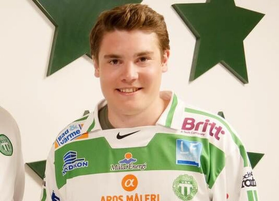 Nyförvärvet från Vetlanda, Daniel Johansson, fullbordade VSK:s vändning mot Vänersborg. Foto: VSK Bandy