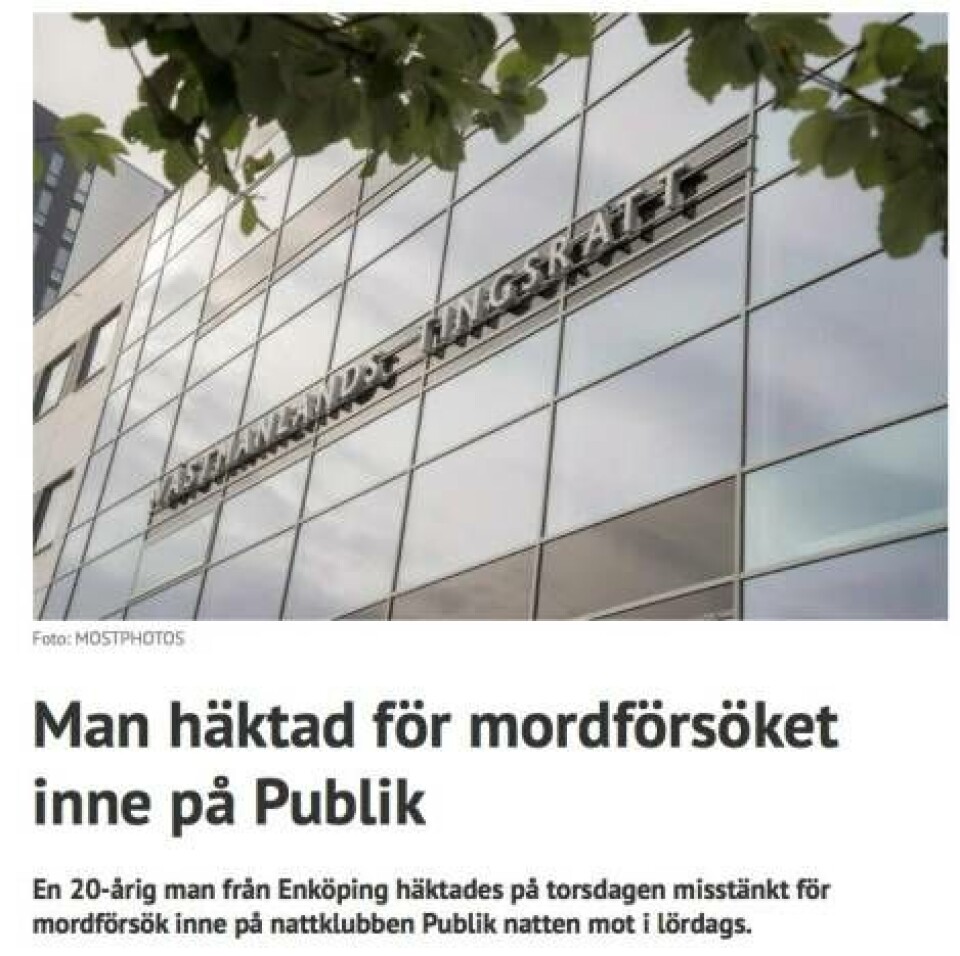 Foto: Skärmavbild Västerås Tidning