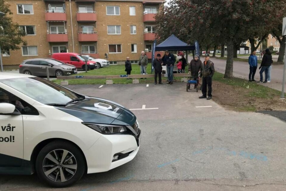 I tisdags var det invigning av Hallstahems elbilspool. Foto: Hallstahem