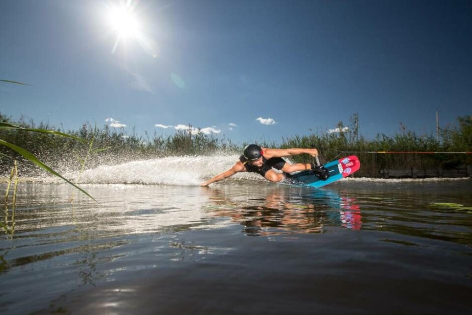 William Klang segrare i Lucas only Open men och ledare i Swedish wakepark tour. Foto: Peter Vahlfridsson