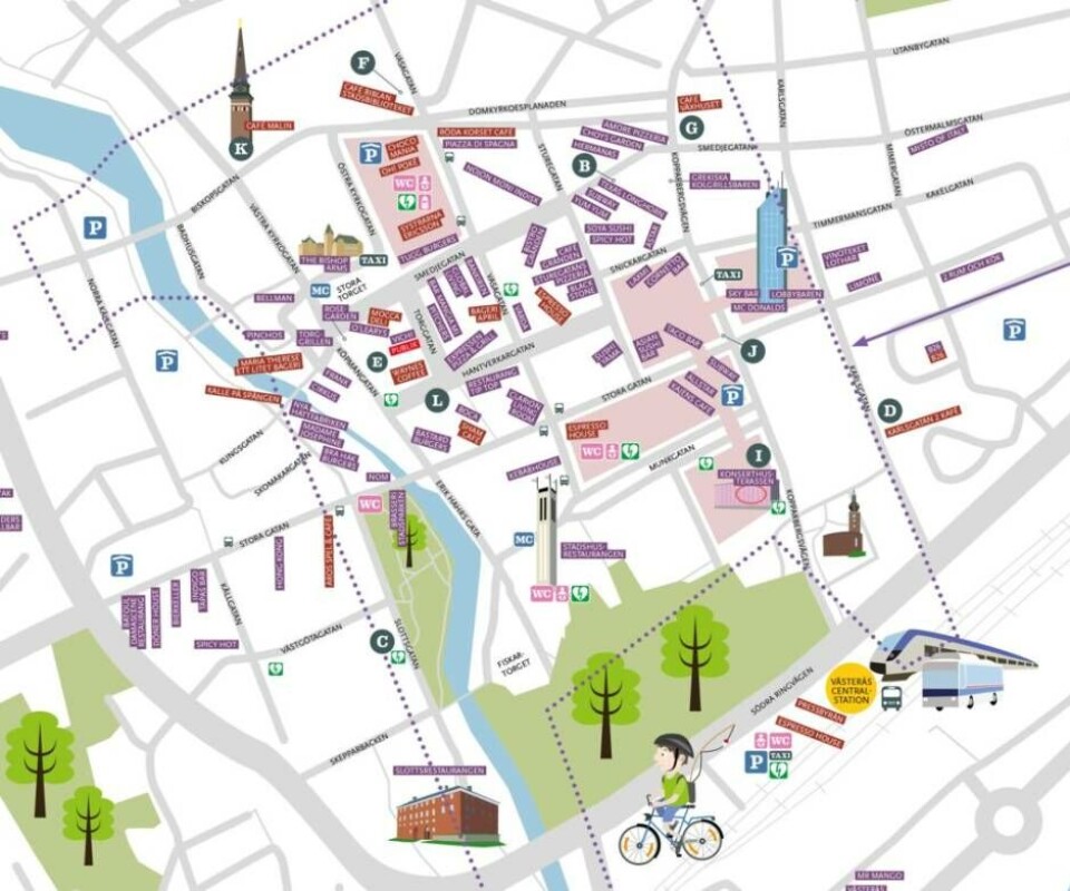 Ny karta illustrerar det stora utbudet av restauranger och kaféer i city