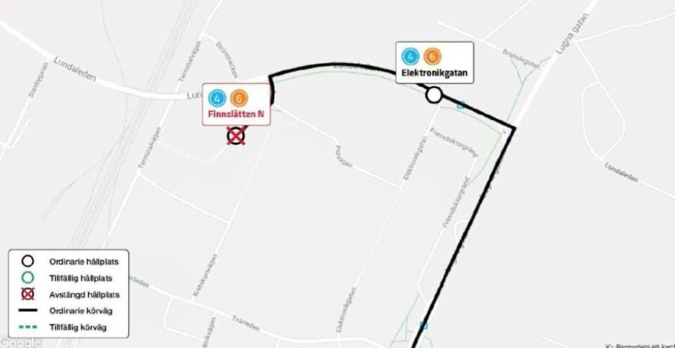 Busshållplats avstängd på grund av halka