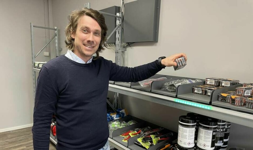 Nybliven företagare. Marcus Moselius har under våren startat Storecon som säljer smarta lagerhyllor. Foto: Jonas Edberg