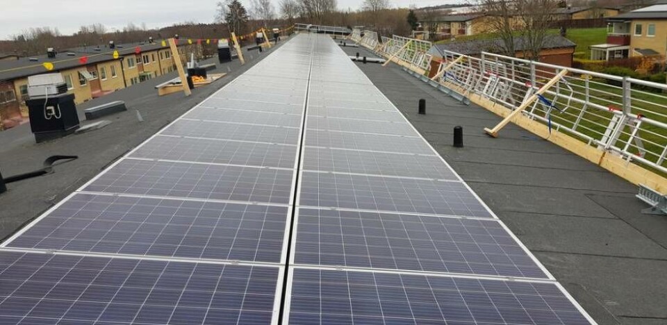 Dags för invigning av denna solelsanläggning på Bäckby. Foto: Elektrikern