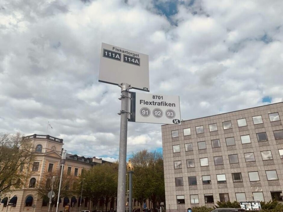 Bytespunkt. På Fiskartorget i centrala Västerås är bytespunkten för de tre linjerna som utgör flextrafiken. Foto: Michaela Ericzén
