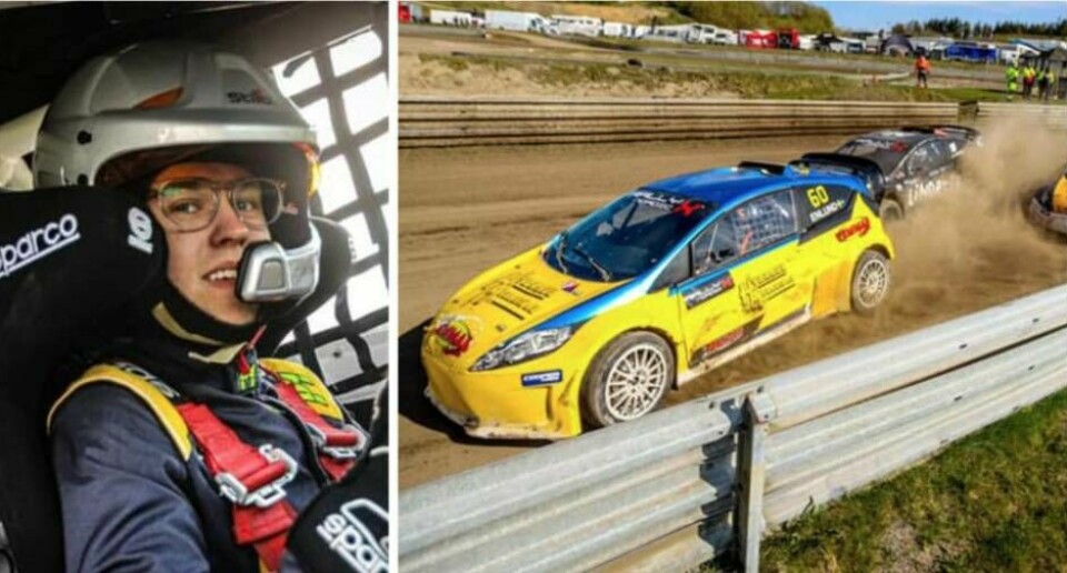 Västerås MS-föraren Martin Enlund är mitt uppe i årets säsong i RallyX Nordic. Denna helg är det tävlingar på VM-banan i värmländska Höljes. ”Hoppas få till en topplacering i helgen”, säger 20-åringen som tävlar i Supercar Lites. Foto: Jakub Nitka