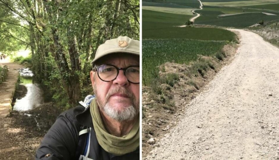 Västeråsaren Kenneth Holmstedt under sina vandringar på Camino de Santiago. Hans tankar och funderingar om livet under de 80 milen har nu blivit bok. Foto: Privat