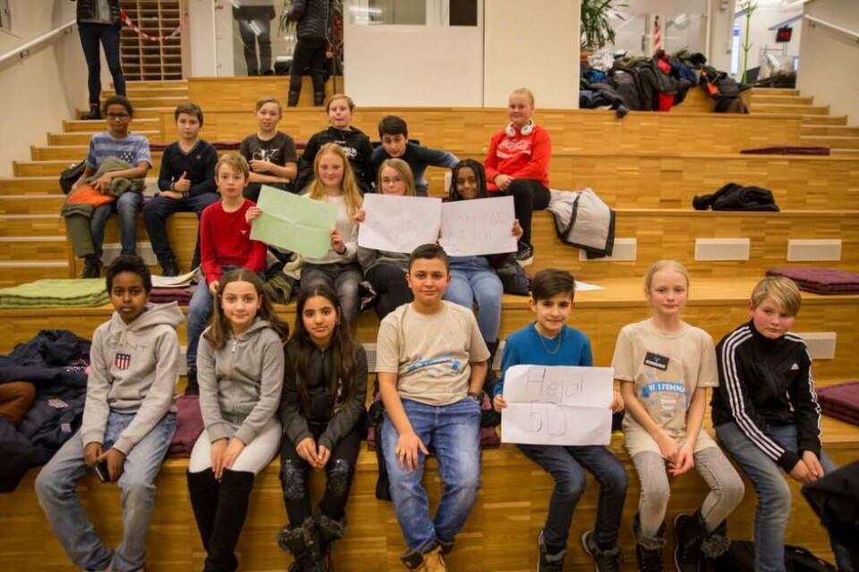 Klass 5D från Internationella Engelska skolan blev första lag till final i Vi i femman. Foto: Samira Jonsson/SR